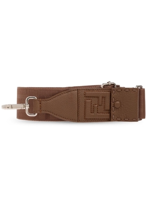 FENDI monogram-jacquard bag strap - Brown