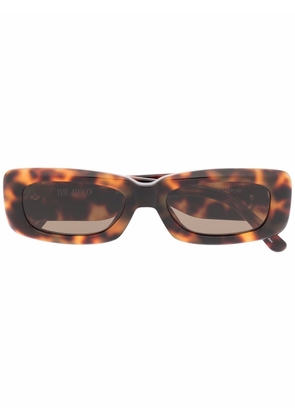 The Attico Minimarfa chunky rectangular sunglasses - Brown