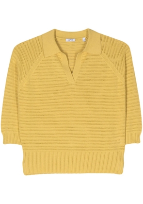 ASPESI pointelle-knit polo shirt - Yellow