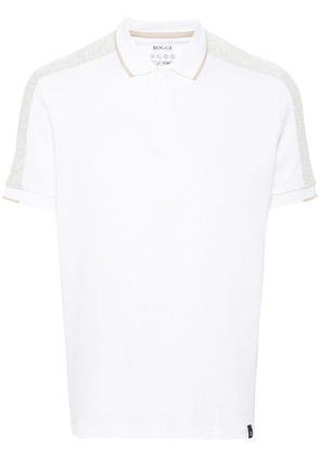Boggi Milano contrasting-panel polo shirt - White