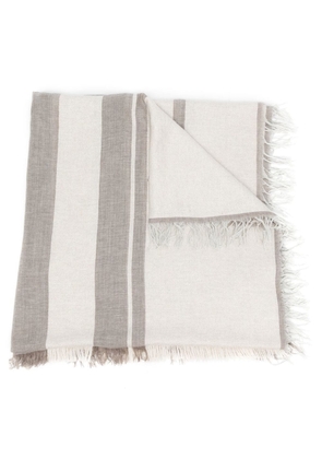 Fabiana Filippi striped frayed-hem scarf - Neutrals