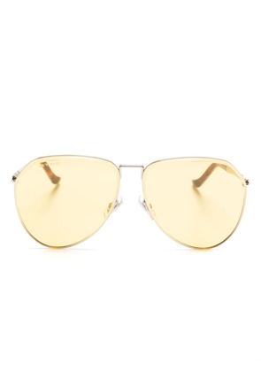 ETRO Luxury Metal pilot-frame sunglasses - Brown