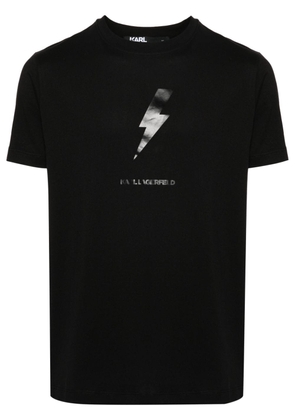 Karl Lagerfeld thunderbolt-print cotton T-shirt - Black