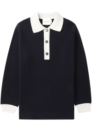 Closed polo-collar contrasting-trim sweatshirt - Black