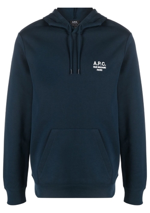 A.P.C. Marvin logo-print pullover hoodie - Blue