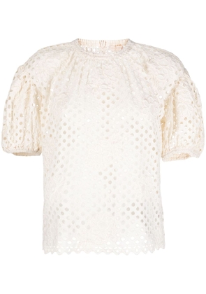 Ulla Johnson Grace floral-appliqué blouse - White