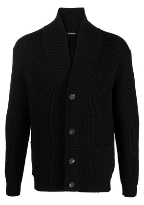 Tagliatore chunky-knit virgin wool cardigan - Black
