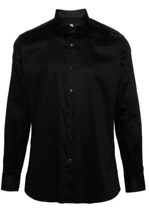 Karl Lagerfeld satin-trim poplin shirt - Black