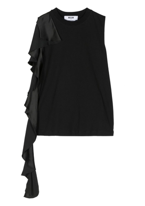 MSGM draped-detail cotton blouse - Black