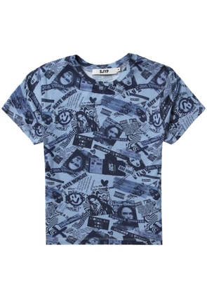 SJYP graphic-print short-sleeve T-shirt - Blue