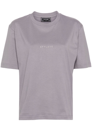 STYLAND glitter-detail cotton T-shirt - Purple