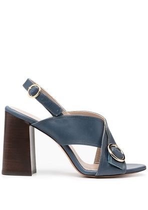 Tila March Galice leather slingback sandals - Blue