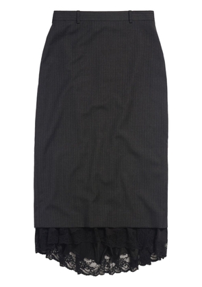 Balenciaga Lingerie pinstripe wool skirt - Grey