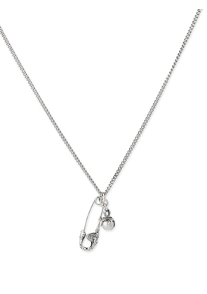 Emanuele Bicocchi safety pin pearl-pendant necklace - Silver