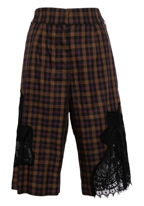 Collina Strada lace-detailing cotton Bermuda shorts - Black