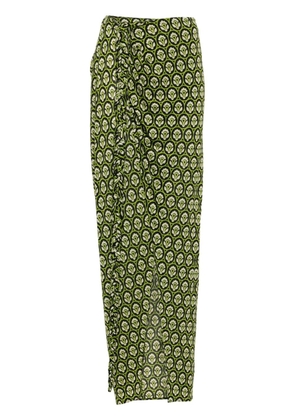 ETRO Aurea-print wrap maxi skirt - Green