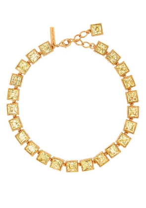 Oscar de la Renta Large Stone square jewel necklace - Yellow