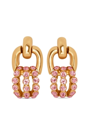 Oscar de la Renta Pave Link crystal-embellished earrings - Pink