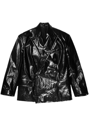 Balenciaga oversize double-breasted glossy blazer - Black