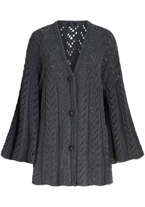 ETRO button-down wool cardi-coat - Grey
