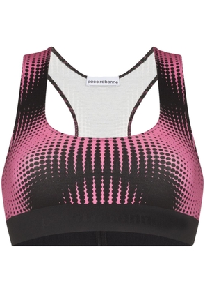 Rabanne geometric-print sports bra - Pink
