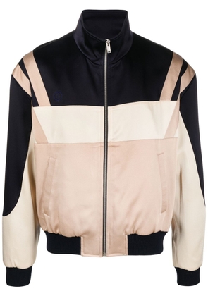 Saint Laurent panelled zip-up bomber jacket - Neutrals