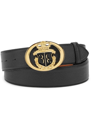 Billionaire logo-buckle leather belt - Black