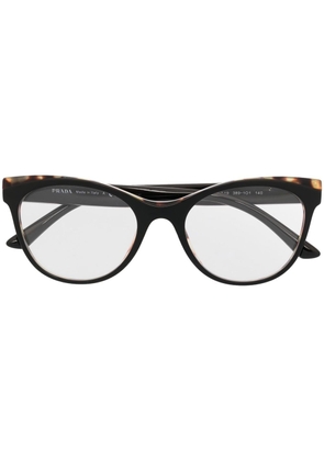 Prada Eyewear tortoiseshell-effect cat-eye frame glasses - Black