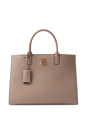 Burberry small Frances leather tote bag - Brown
