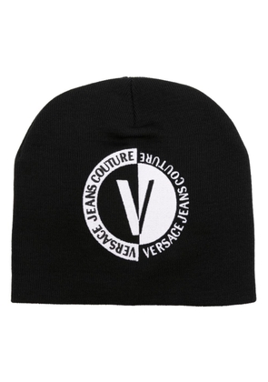 Versace Jeans Couture logo intarsia-knit wool blend beanie - Black