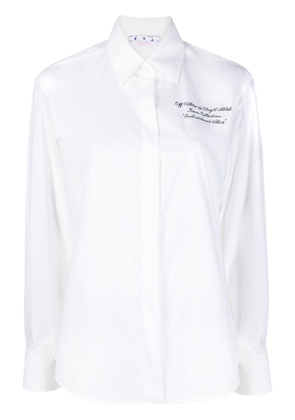 Off-White logo-embroidered shirt