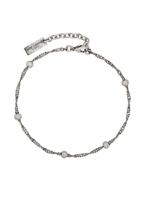 Saint Laurent matte-finish curb-chain bracelet - Silver