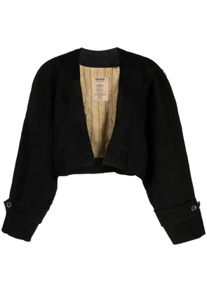 Uma Wang ripped-detail cropped jacket - Black