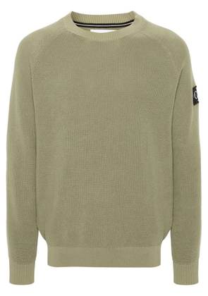 Calvin Klein Jeans logo-patch cotton jumper - Green