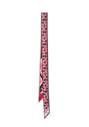 PUCCI geometric-pattern silk-twill scarf - Pink