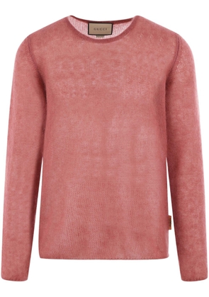 Gucci crew-neck open-knit jumper - Pink