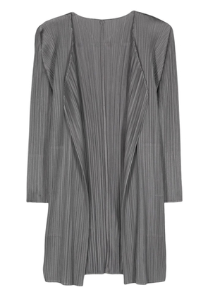 Pleats Please Issey Miyake plissé-effect fitted coat - Grey