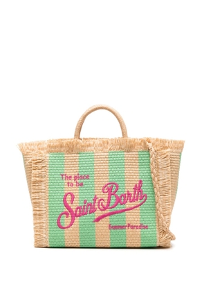 MC2 Saint Barth Colette striped straw beach bag - Green