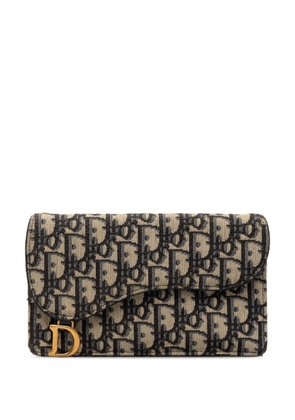 Christian Dior Pre-Owned 2020 Oblique Saddle Wallet long wallets - Blue