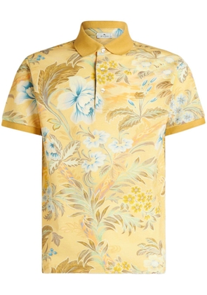 ETRO floral-print cotton polo shirt - Yellow