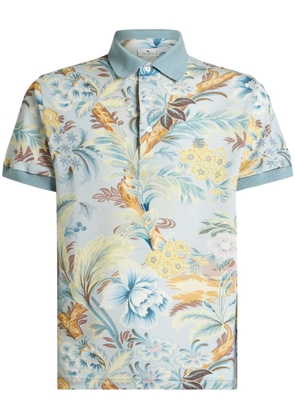 ETRO floral-print polo shirt - Blue