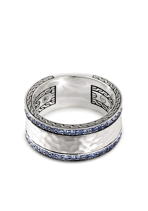 John Hardy Palu 10mm sapphire pavé band ring - Silver