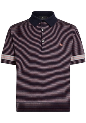 ETRO striped knitted polo shirt - Blue