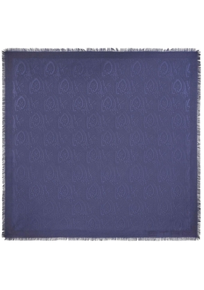 ETRO frayed paisley-jacquard shawl - Blue