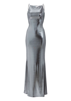 Retrofete Romilly metallic open-back gown - Silver