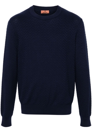 Missoni zigzag-woven cotton jumper - Blue