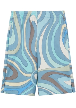 PUCCI graphic-print cotton shorts - Blue
