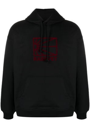 RASSVET flocked-logo cotton hoodie - Black