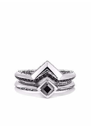 John Hardy silver Classic Chain Tiga set of 2 stackable rings