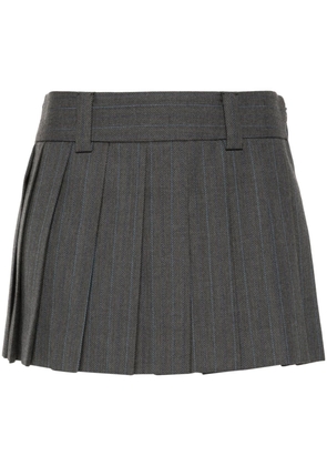 Miu Miu pleated pinstripe mini skirt - Grey